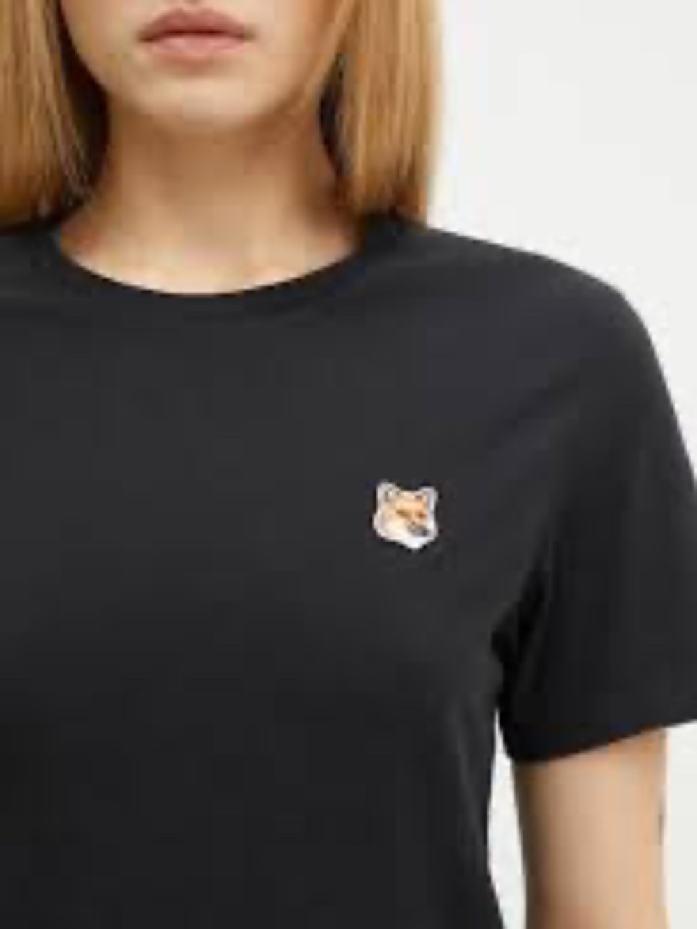 MAISON KITSUNE Womens Fox Head Patch Short Sleeve Tee EUC/sz XS